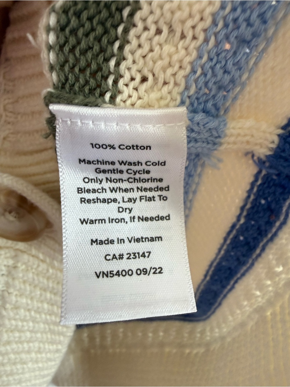 Talbots Size Medium Ribbed V-Neck Cardigan Sweater Striped Colorful Button Front - Picture 6 of 6